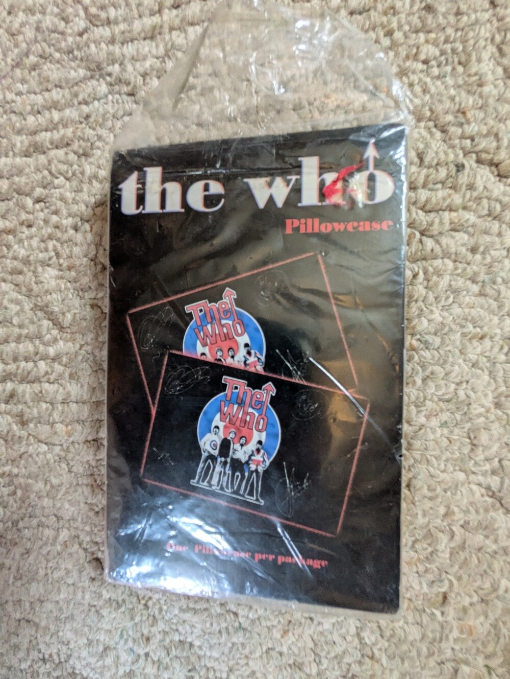 NIB The Who Pillowcase - Black with Red & Blue Logo